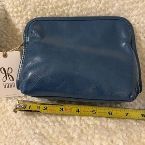 HOBO 100% leather cosmetic pouch with mesh pockets. NWT